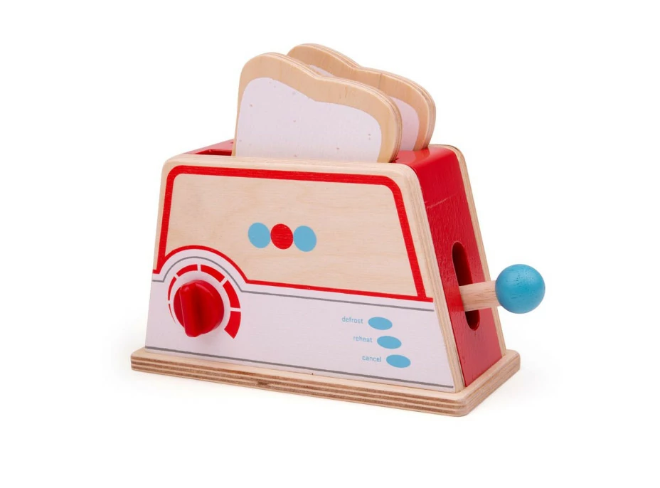Bigjigs Toys Dřevěný toaster s puntíky