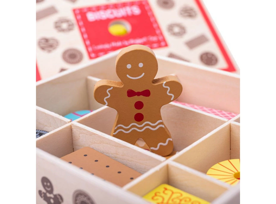 Bigjigs Toys Box s dřevěnými sušenkami