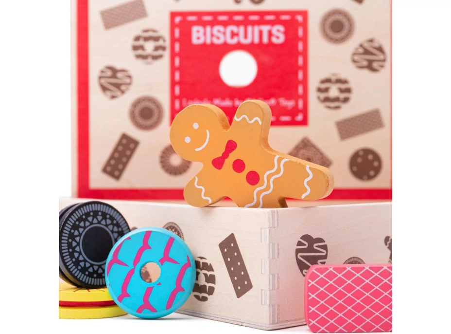 Bigjigs Toys Box s dřevěnými sušenkami
