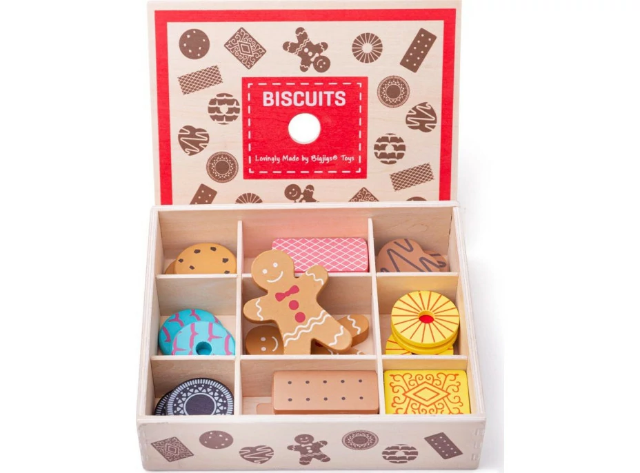 Bigjigs Toys Box s dřevěnými sušenkami