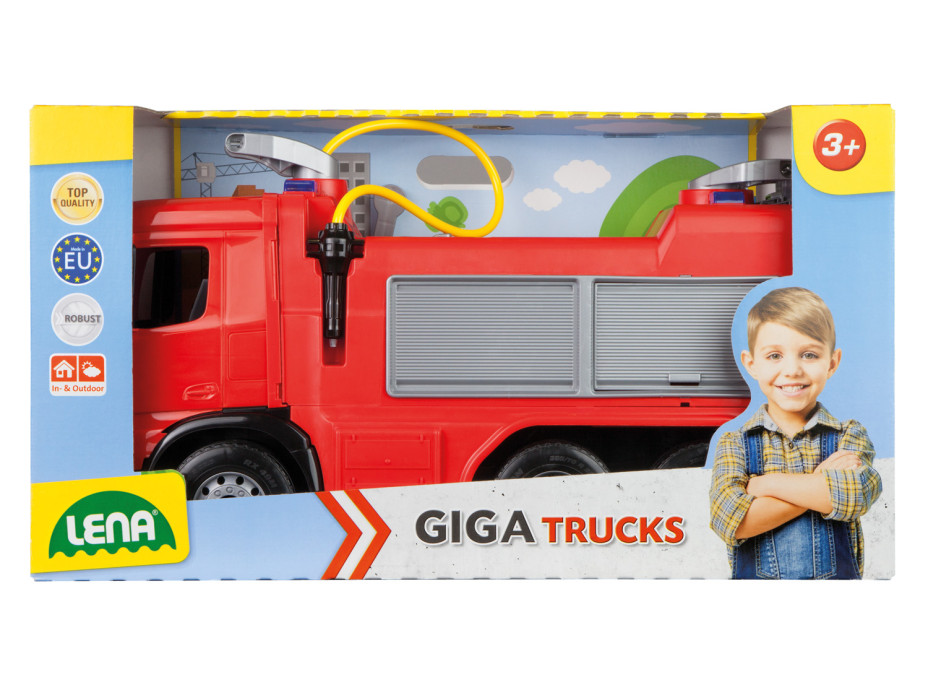 Lena MAXI Mercedes hasičské auto Arocs, ozdobný karton