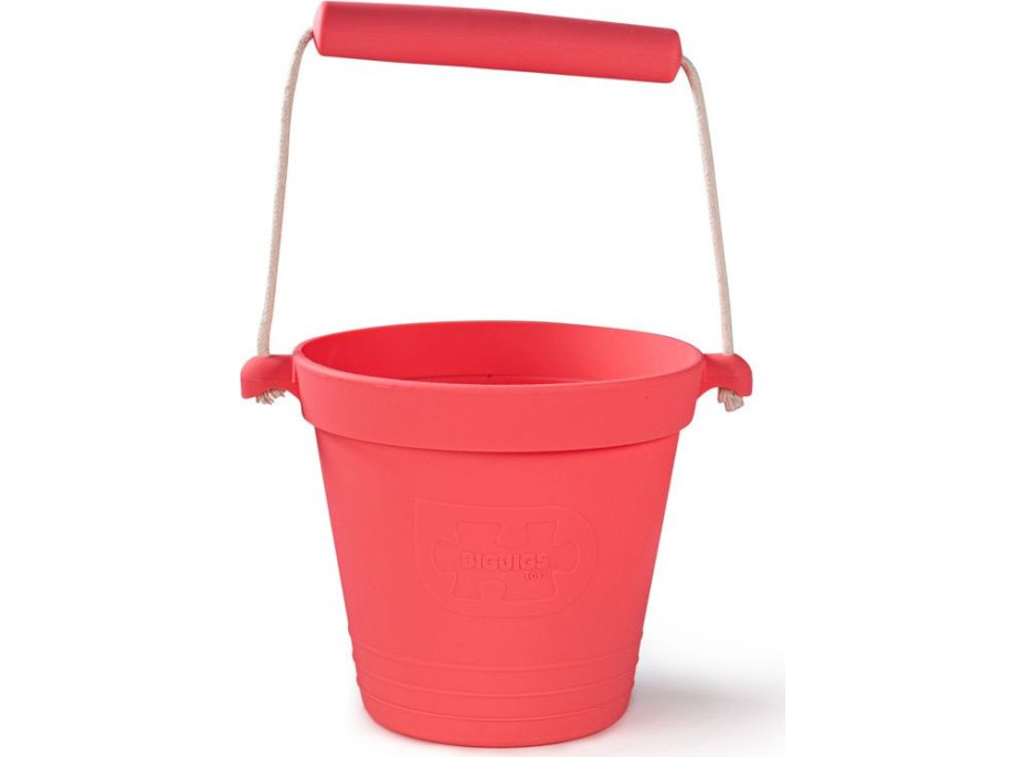 Bigjigs Toys Plážový kyblíček tmavě růžový