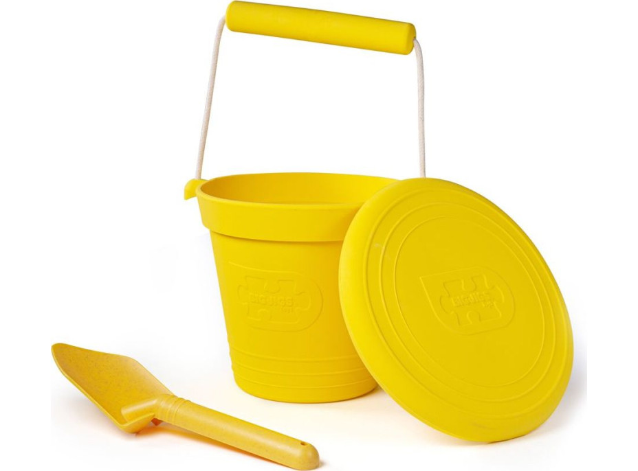 Bigjigs Toys Plážový kyblíček žlutý