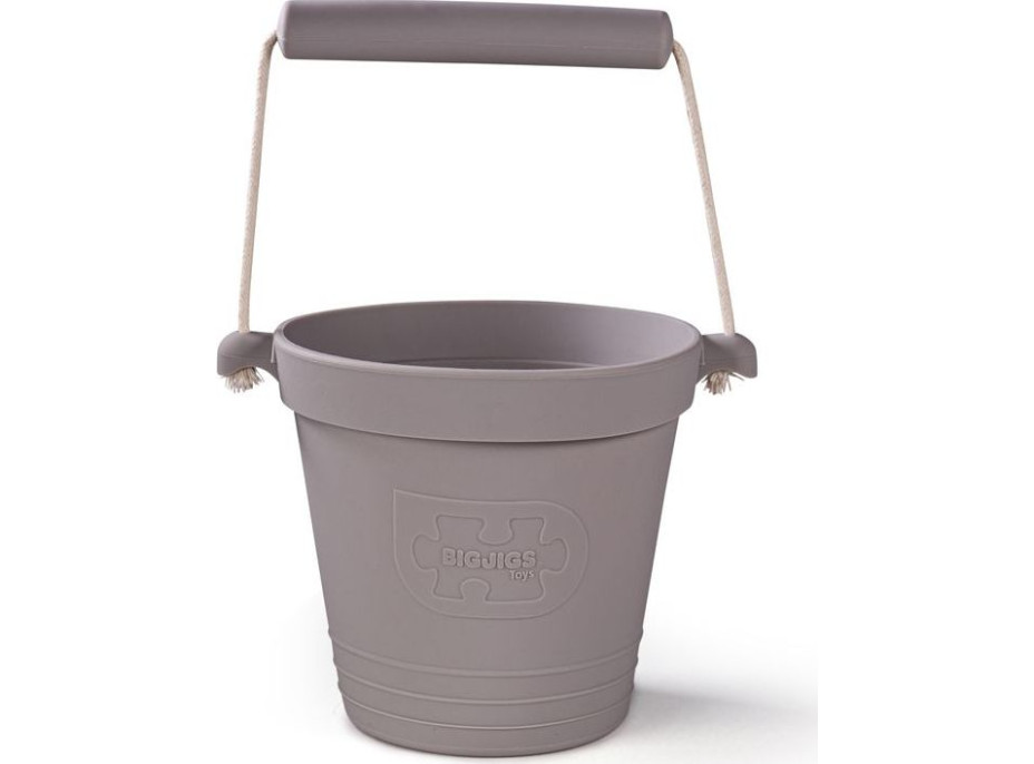 Bigjigs Toys Plážový kyblíček tmavě šedý