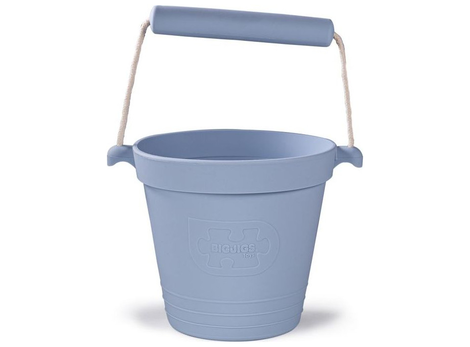 Bigjigs Toys Plážový kyblíček světle šedý