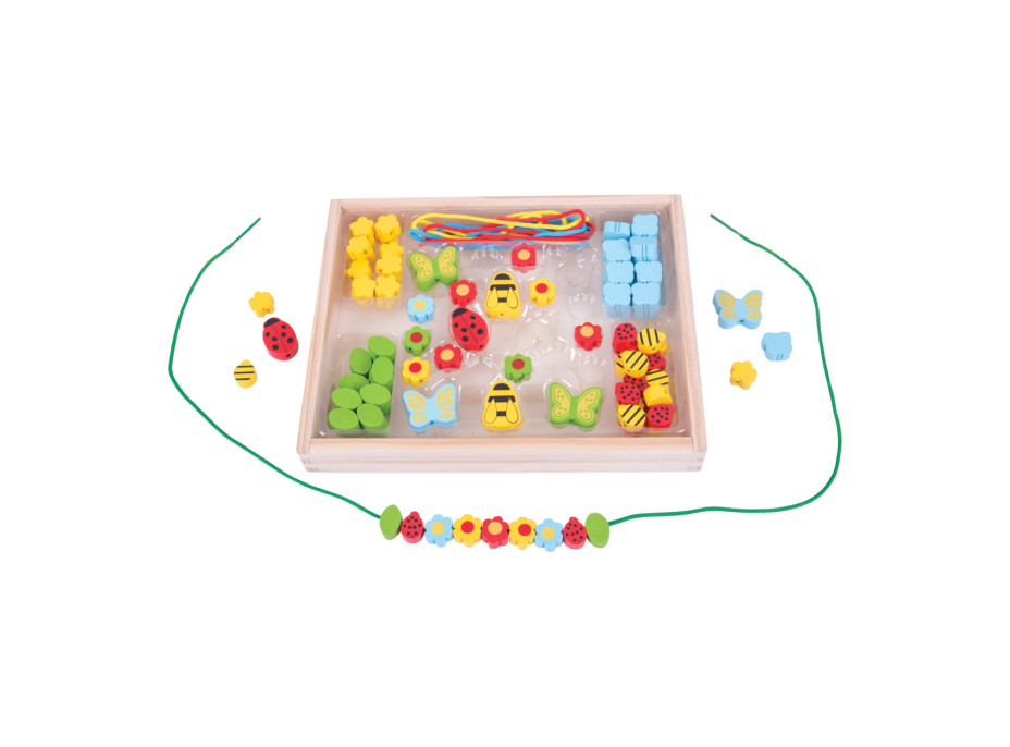 Bigjigs Toys Navlékací korálky Louka