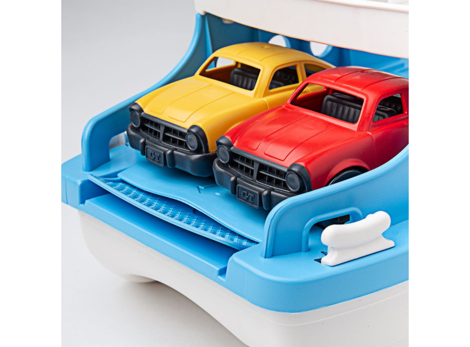Green Toys Trajekt modro-bílý s autíčky