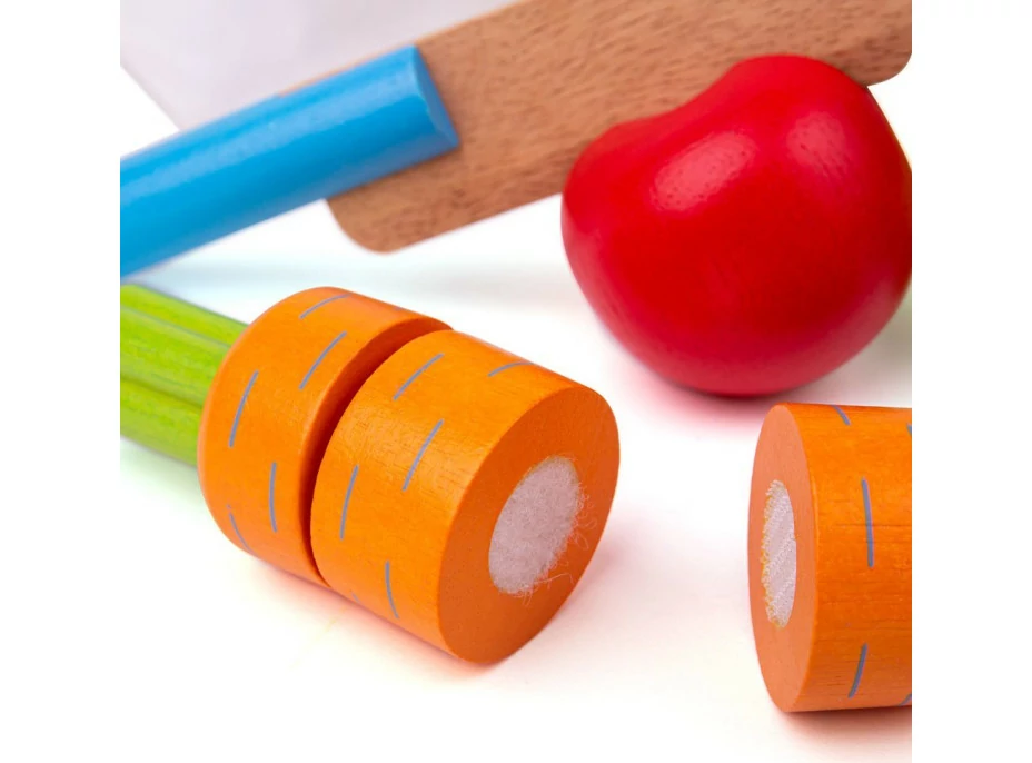 Bigjigs Toys Dřevěná krájecí zelenina s čepicí