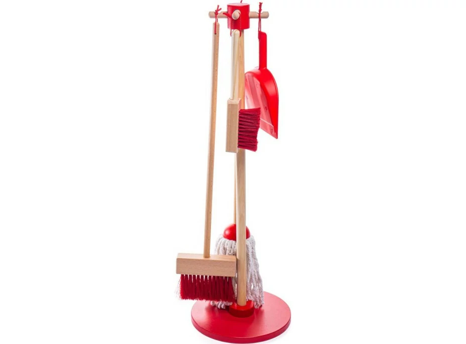 Bigjigs Toys úklidový hrací set červený