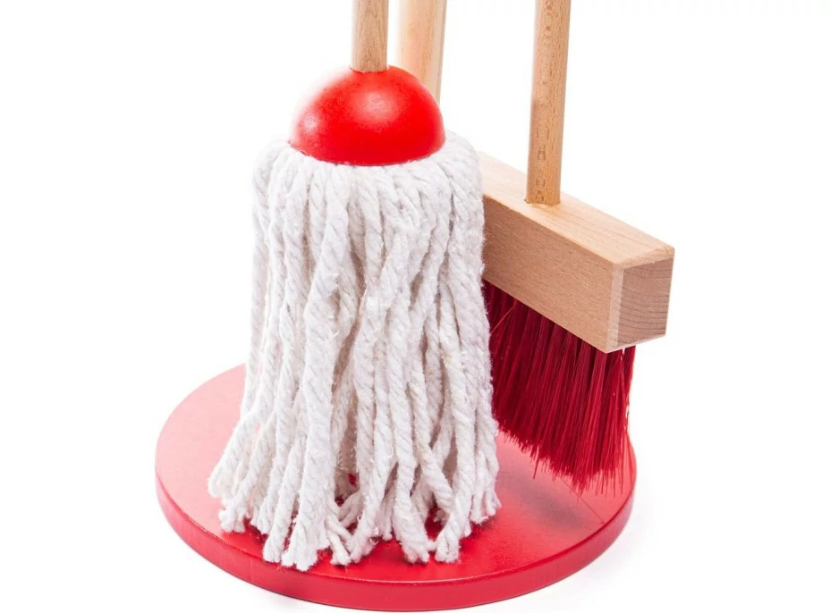 Bigjigs Toys úklidový hrací set červený