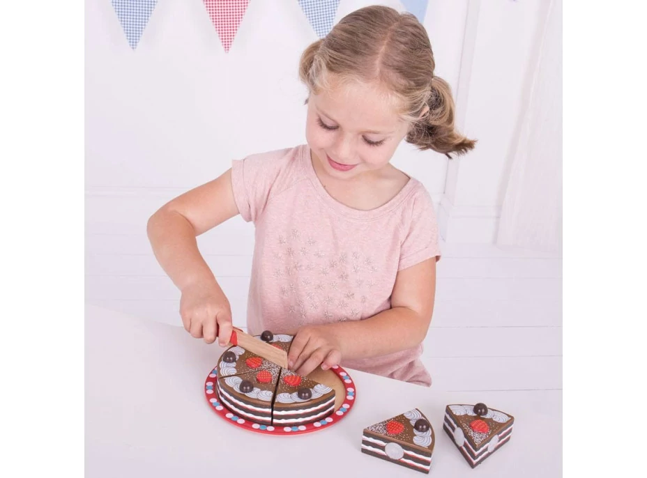 Bigjigs Toys Krájecí čokoládový dort