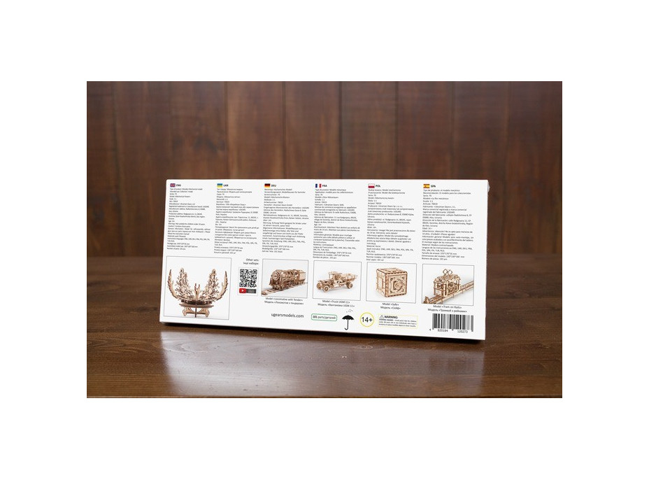 Ugears 3D dřevěné mechanické puzzle Květina