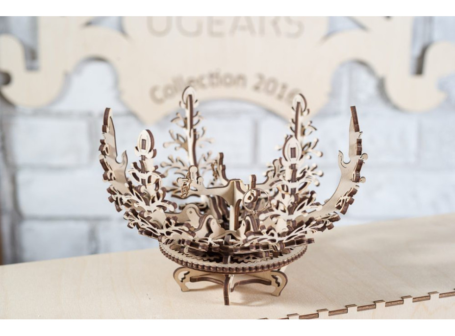 Ugears 3D dřevěné mechanické puzzle Květina