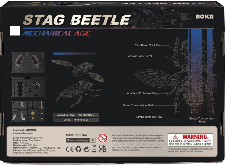 RoboTime 3D mechanické puzzle modelu Roháč obecný