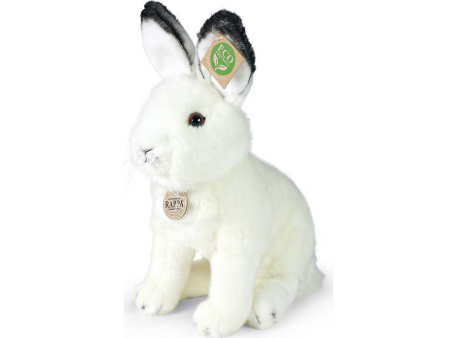 Rappa Plyšový zajíc polární sedící 30 cm ECO-FRIENDLY
