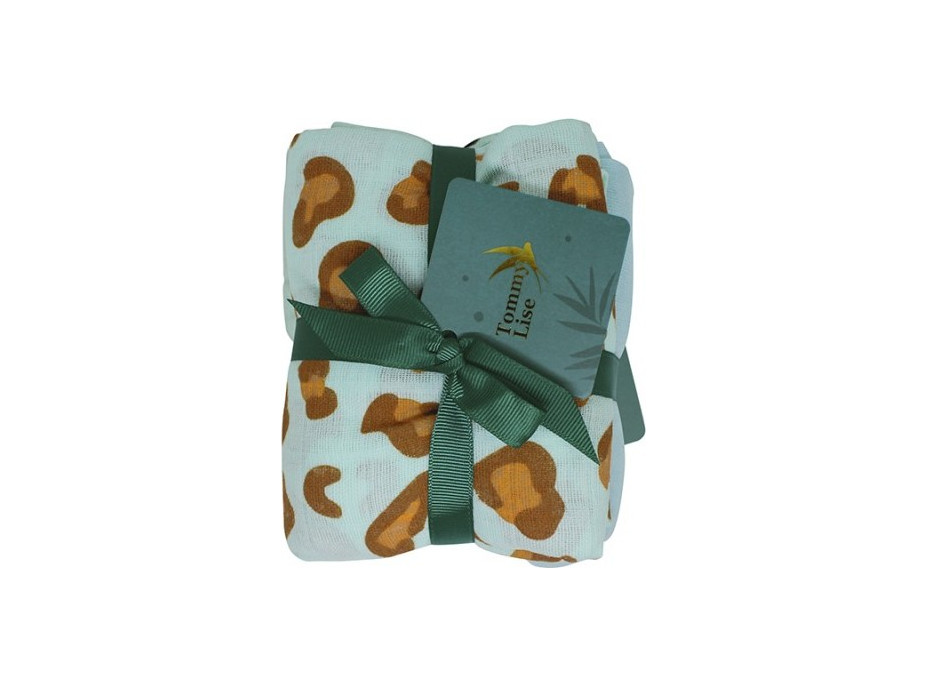 Tommy Lise Mušelínová plena 2 ks Blue Leopard Set 70x70 cm