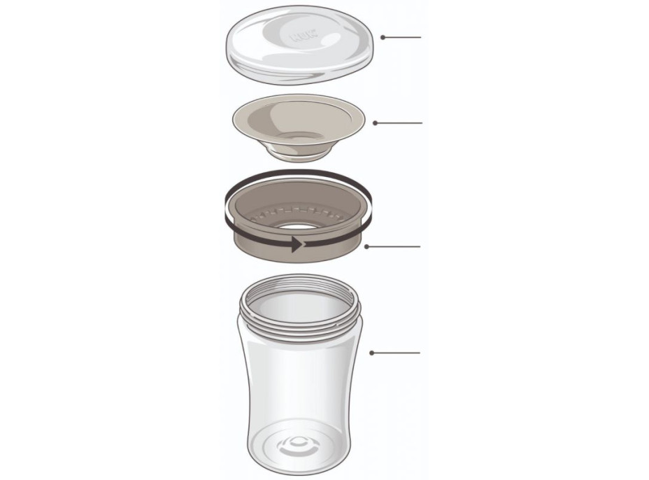 NUK hrnek Magic Cup s víčkem 230ml