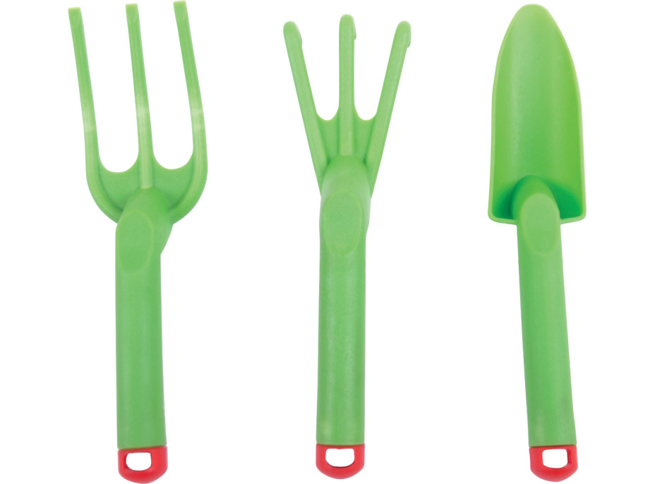 Bigjigs Toys Zahradní set nářadí plastový zelený 3ks