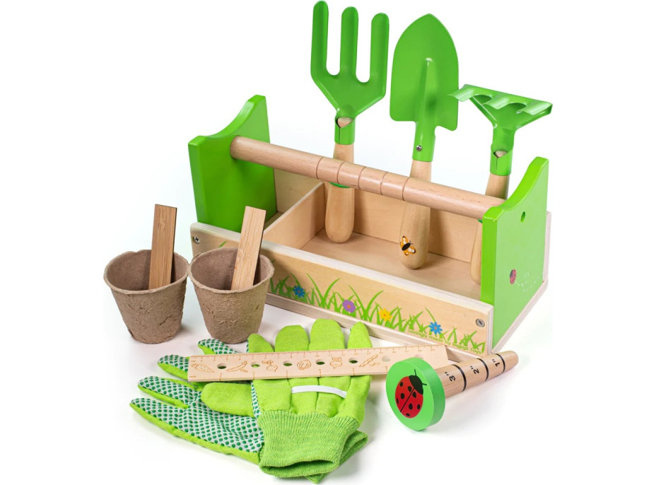 Bigjigs Toys Zahradnický set v přepravce