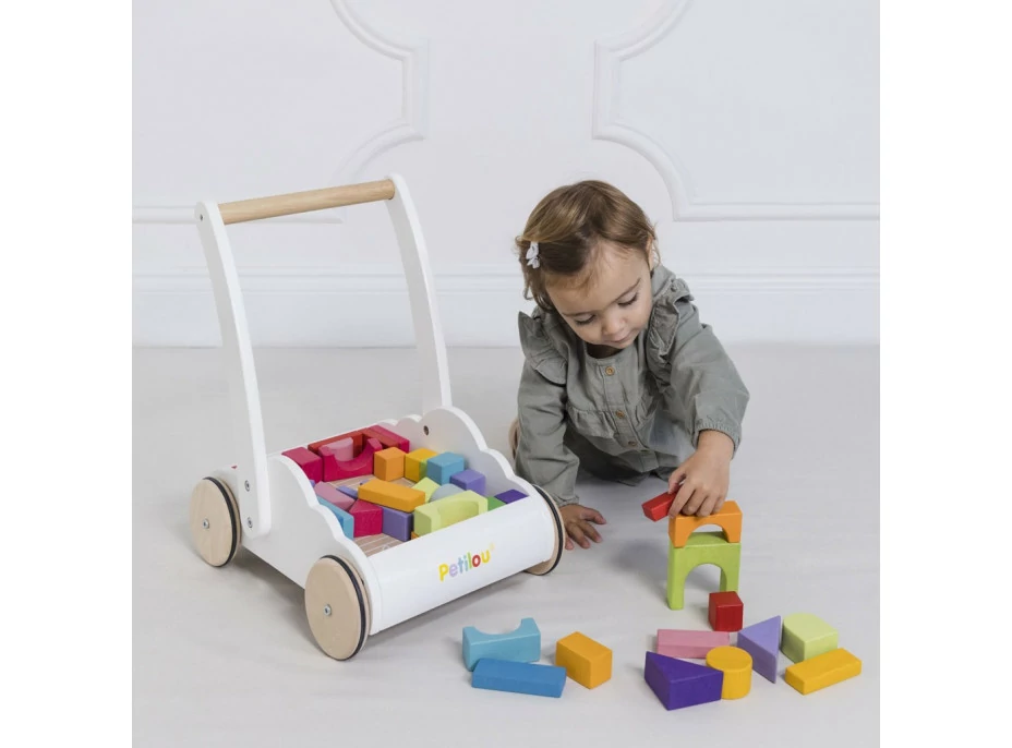 Le Toy Van Petilou Vozík s duhovými kostkami