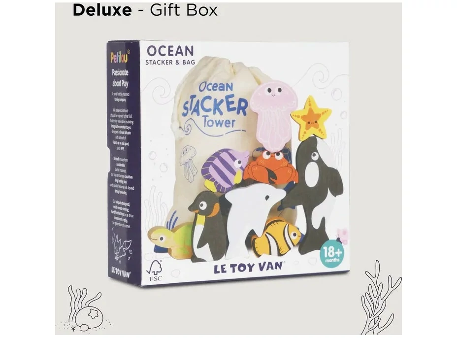 Le Toy Van Petilou Skládací věž Oceán 9 ks