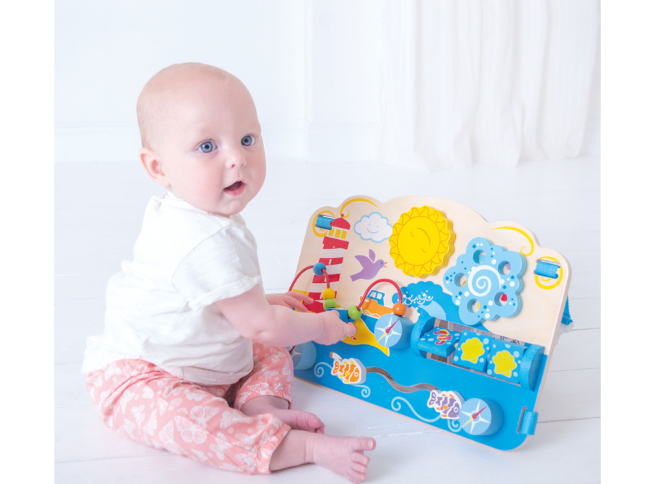 Bigjigs Baby Dřevěná motorická deska moře
