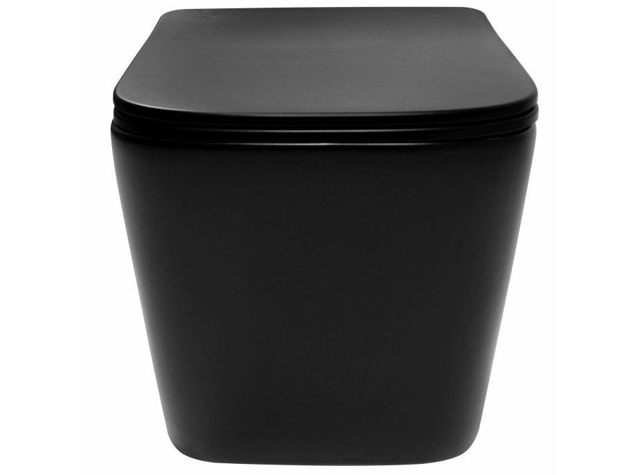 Závěsné WC Rea Julio RIMLESS + Duroplast sedátko flat - černé matné
