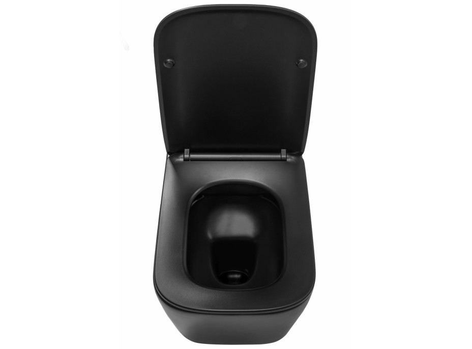 Závěsné WC Rea Julio RIMLESS + Duroplast sedátko flat - černé matné