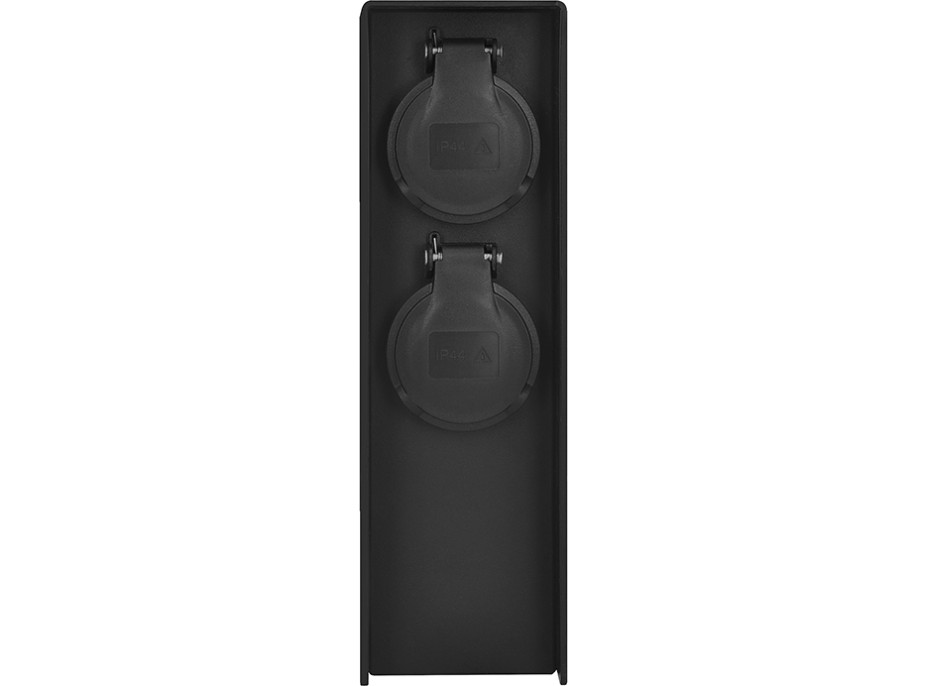 Solight zahradní sloupek IP44, plast, 2 zásuvky, hranol, černý
