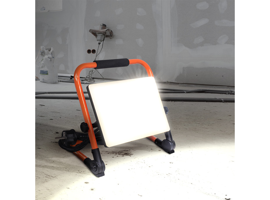 Solight LED reflektor se sklopným stojanem, 50W, 4500lm, 4000K, kabel se zástrčkou, IP65