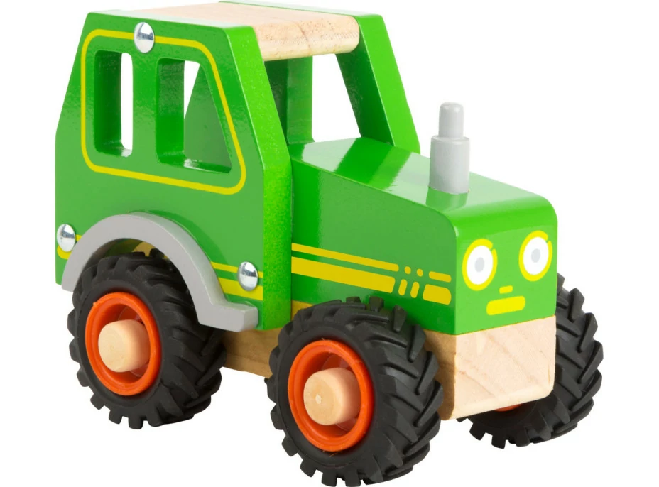small foot Dřevěný traktor zelený