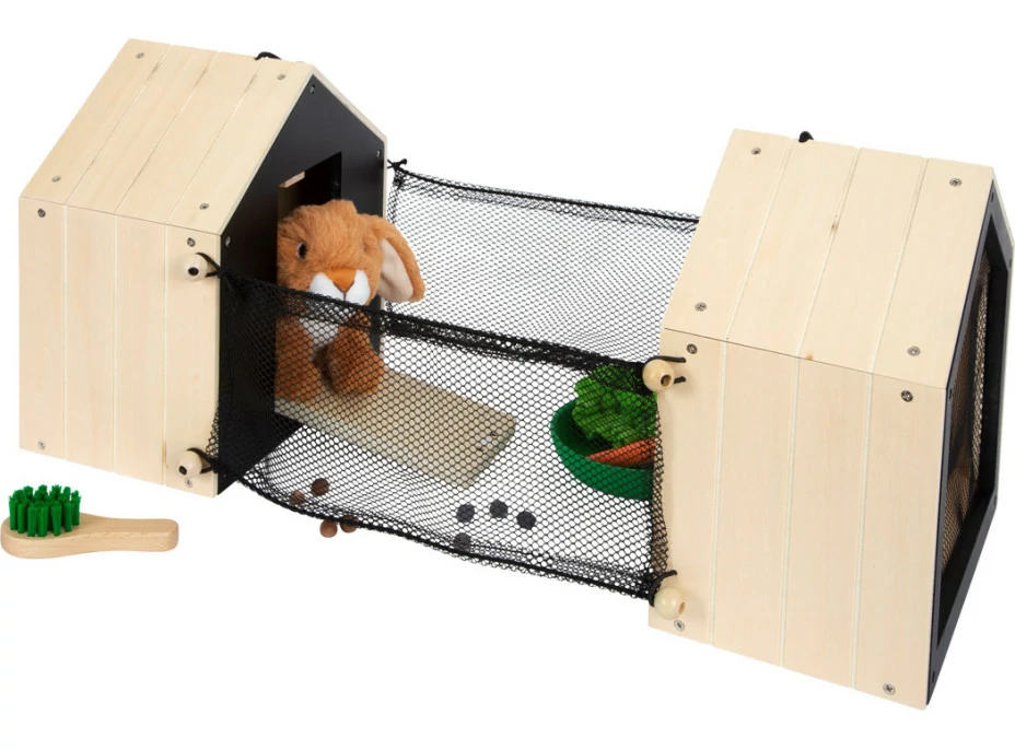 small foot Plyšový králík v králíkárně s výběhem