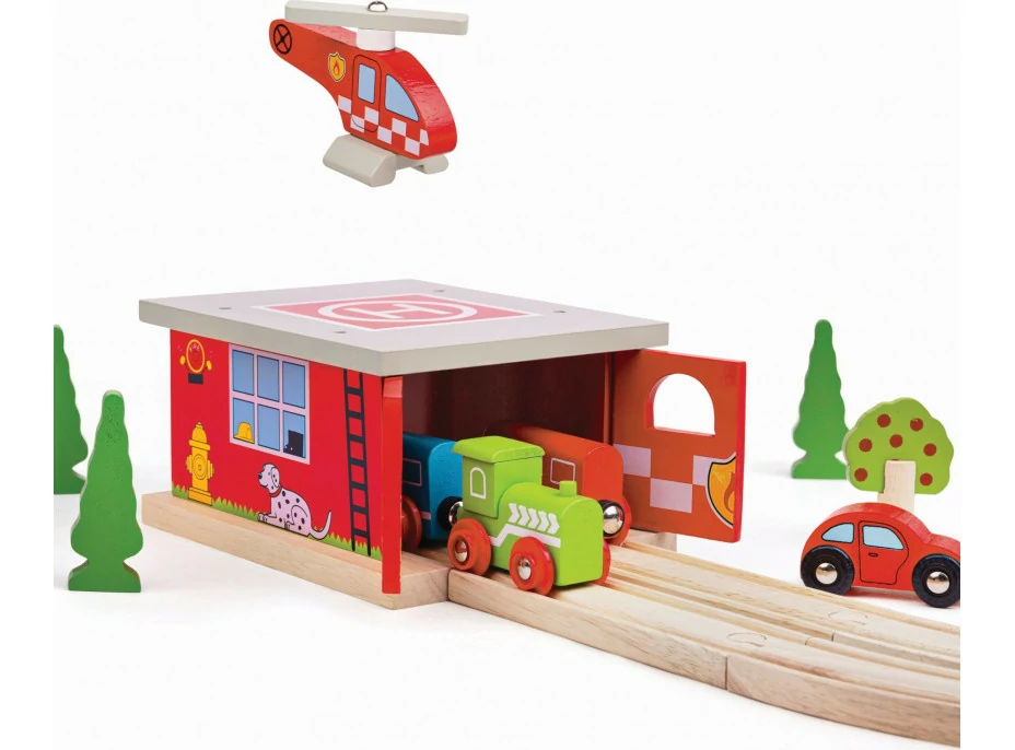 Bigjigs Rail Depo hasičská stanice