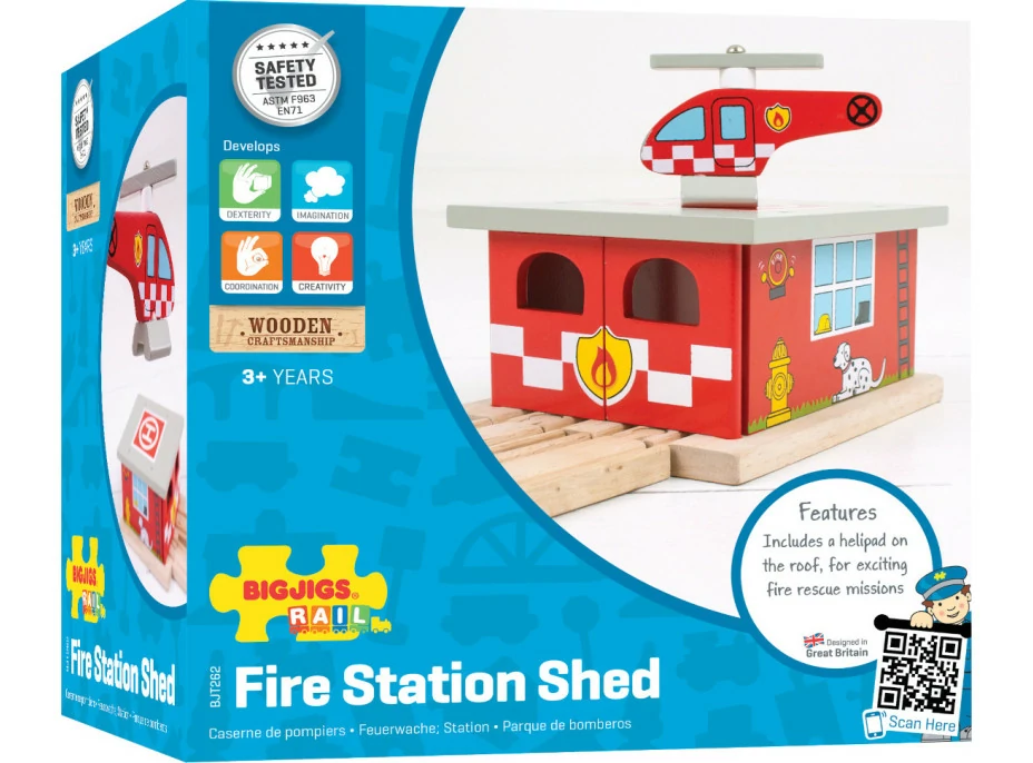 Bigjigs Rail Depo hasičská stanice