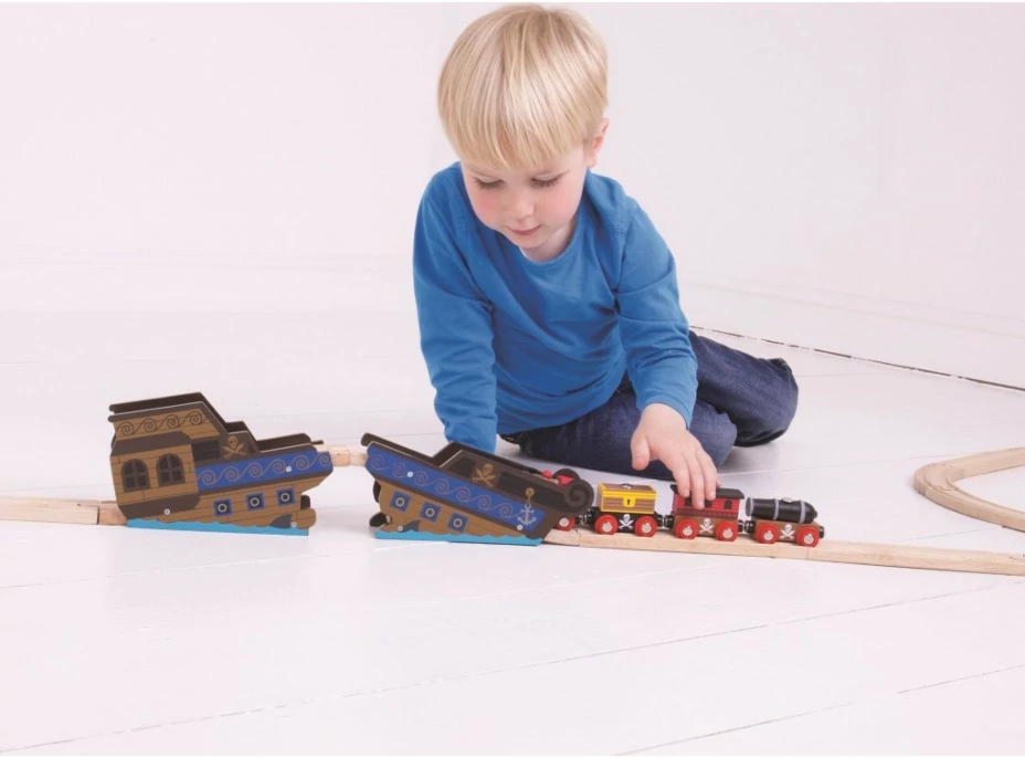 Bigjigs Rail Most vrak lodi