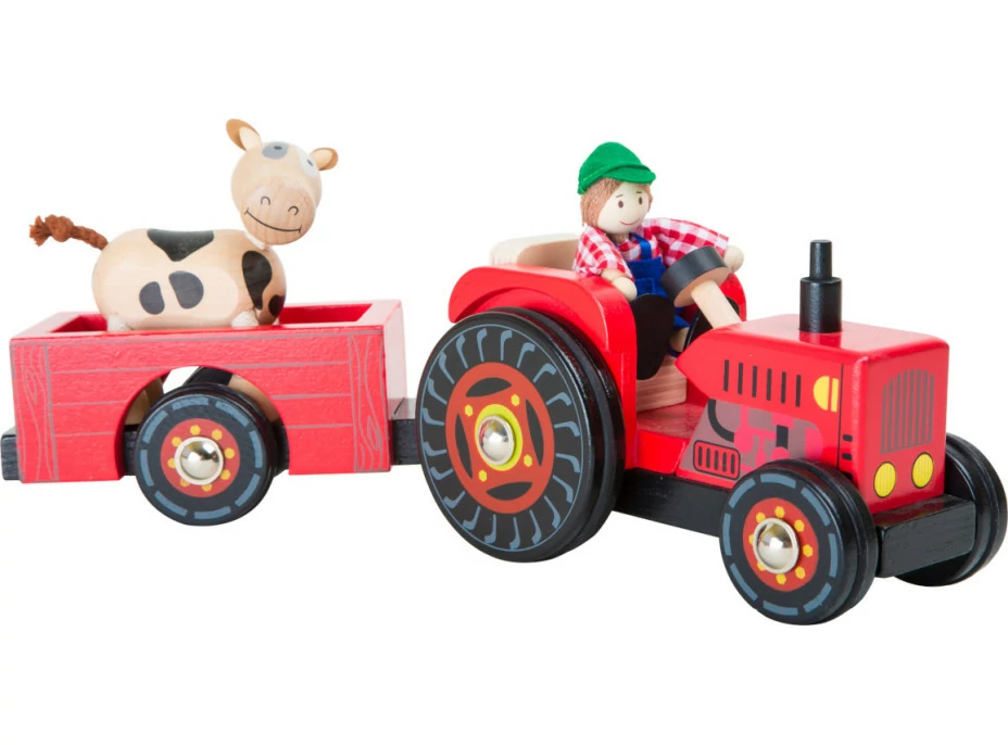 small foot Dřevěný farmářský tahací traktor