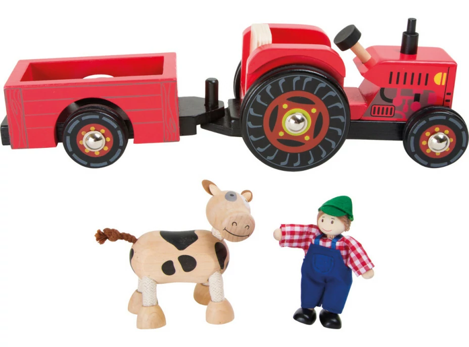 small foot Dřevěný farmářský tahací traktor