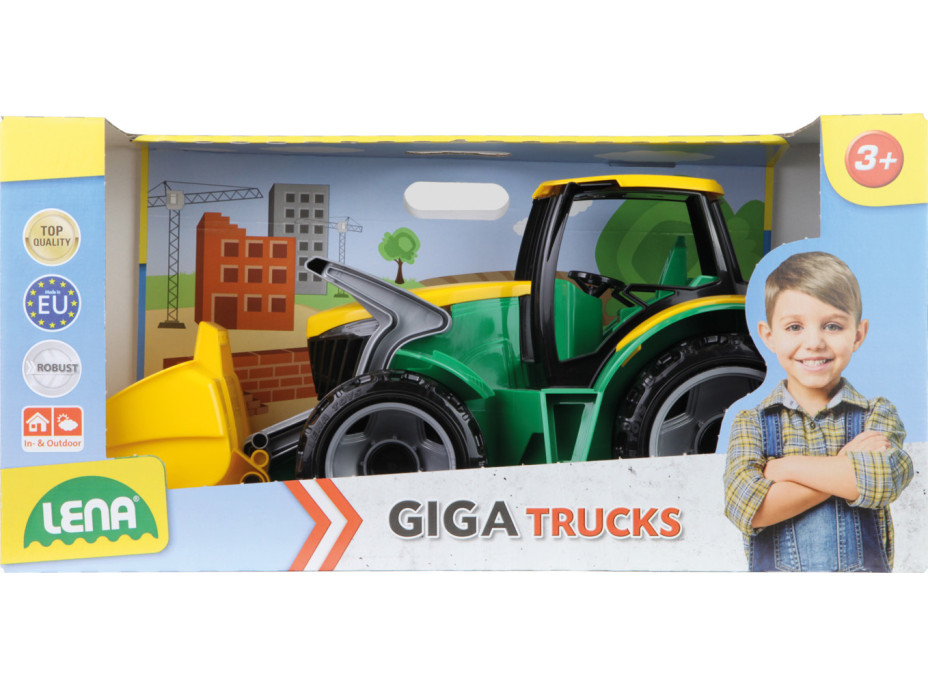 Lena Traktor se lžící zeleno žlutý