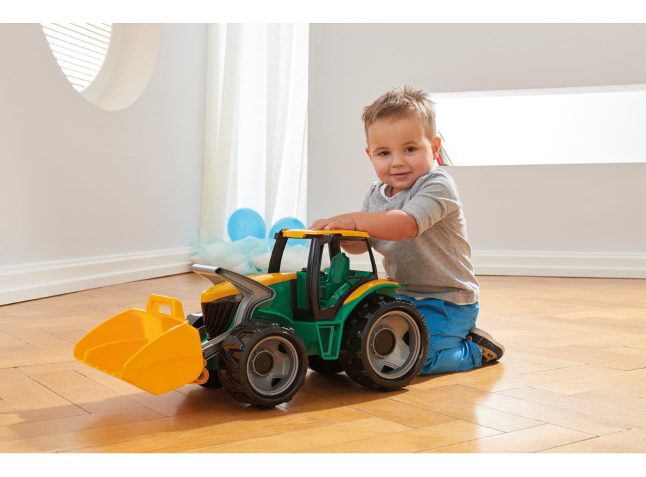 Lena Traktor se lžící zeleno žlutý