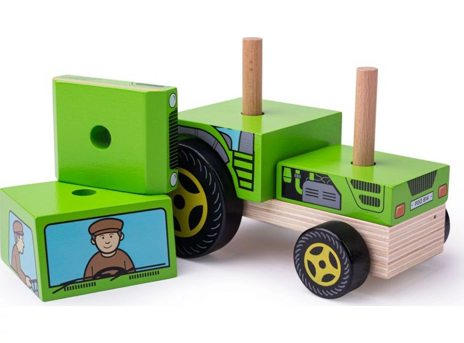 Bigjigs Baby Nasazování traktor