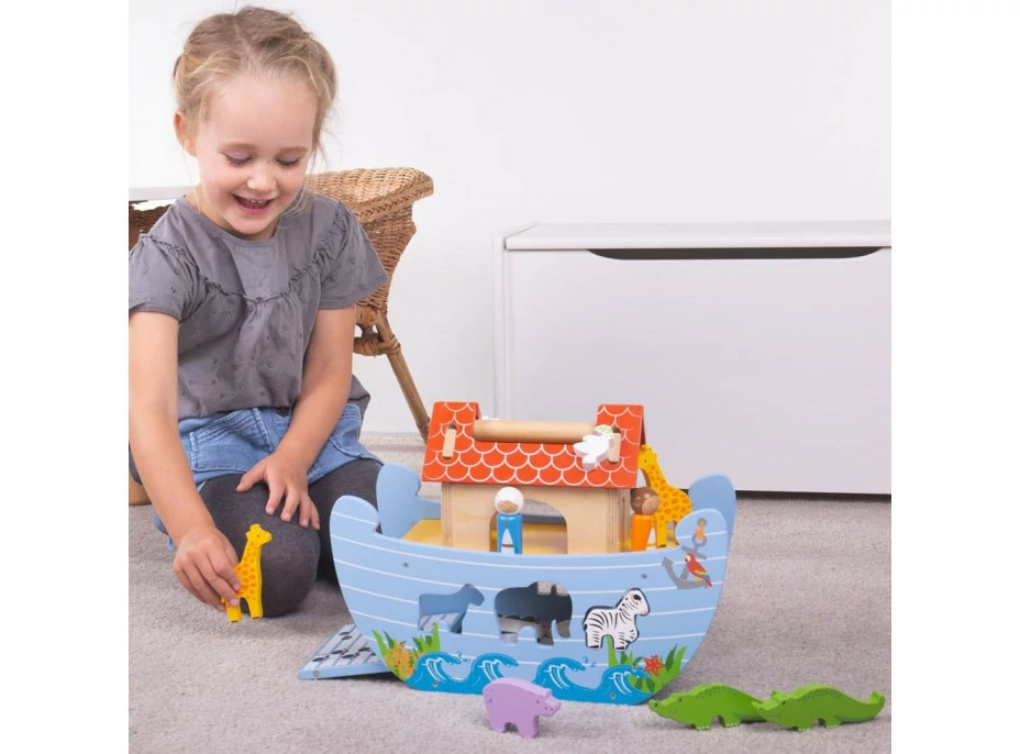 Bigjigs Toys Dřevěná Noemova archa