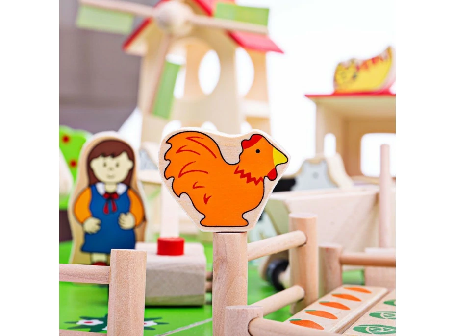 Bigjigs Toys Velká dřevěná farma