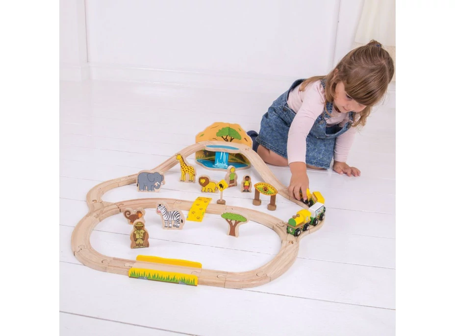 Bigjigs Rail Dřevěná vláčkodráha Safari