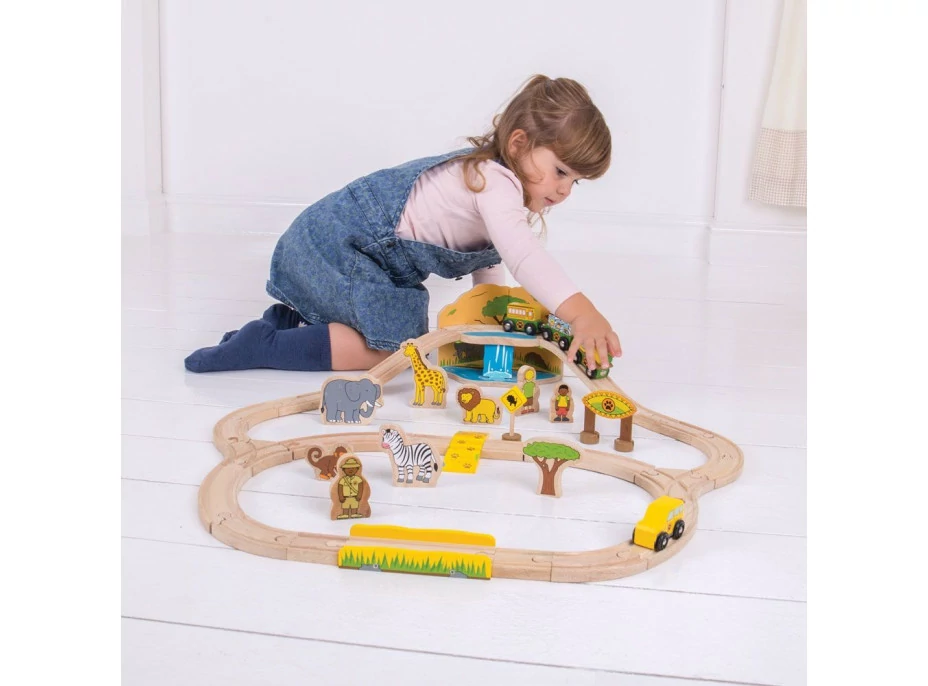 Bigjigs Rail Dřevěná vláčkodráha Safari