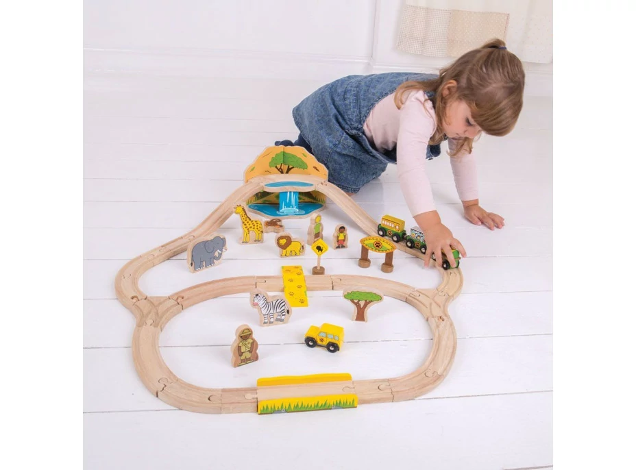 Bigjigs Rail Dřevěná vláčkodráha Safari