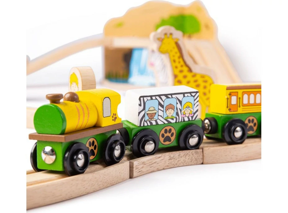 Bigjigs Rail Dřevěná vláčkodráha Safari