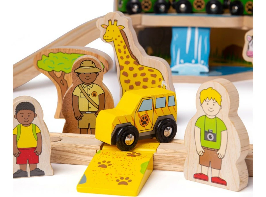 Bigjigs Rail Dřevěná vláčkodráha Safari