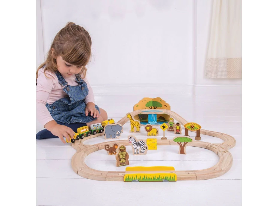 Bigjigs Rail Dřevěná vláčkodráha Safari