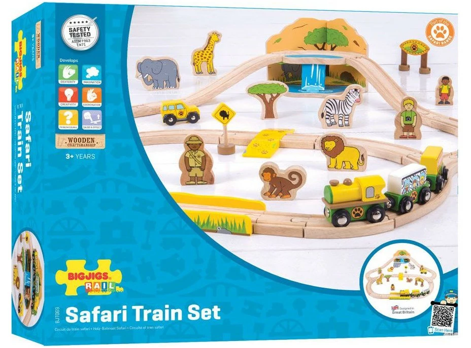 Bigjigs Rail Dřevěná vláčkodráha Safari