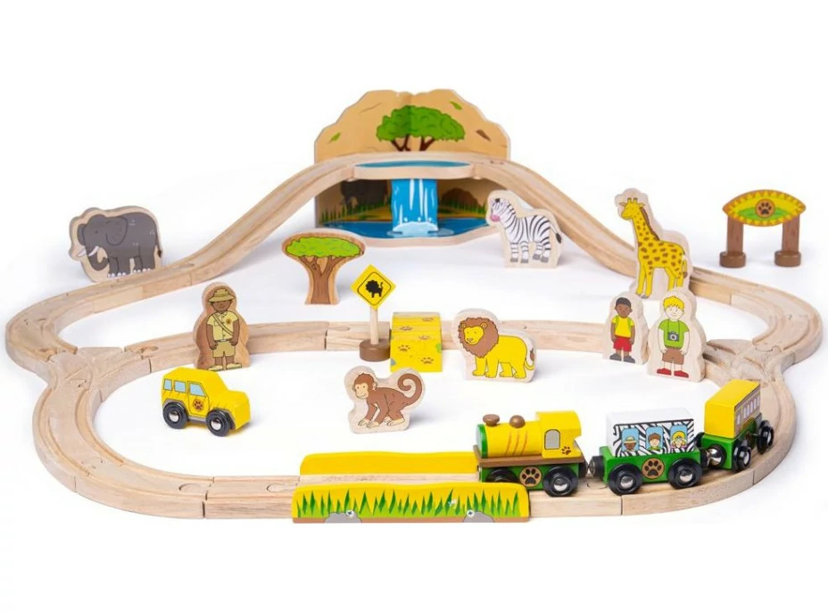 Bigjigs Rail Dřevěná vláčkodráha Safari